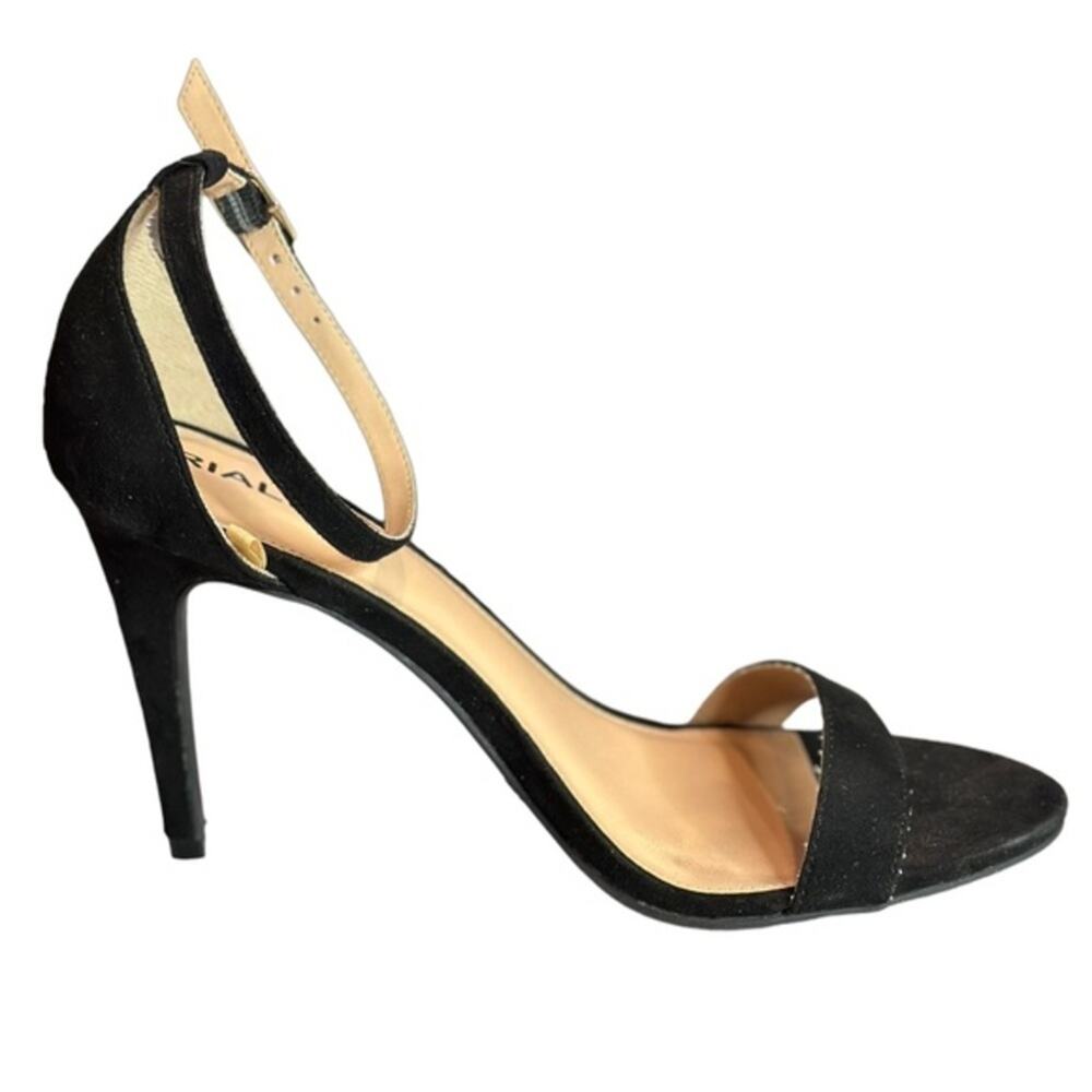 Rialto Revere black faux‎ suede ankle strap single toe strap stiletto size 7.5 - Picture 2 of 9